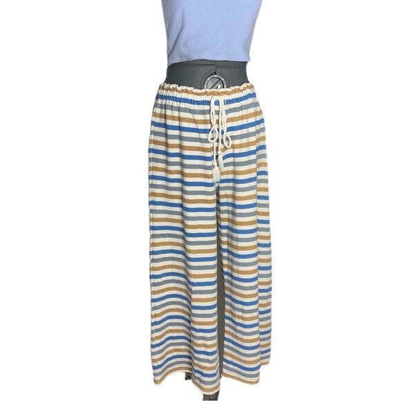 sisstrevolution striped wide leg pants Clearwater knit women's size medium - Picture 2 of 12